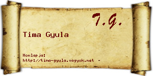 Tima Gyula névjegykártya