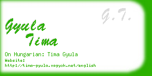 gyula tima business card